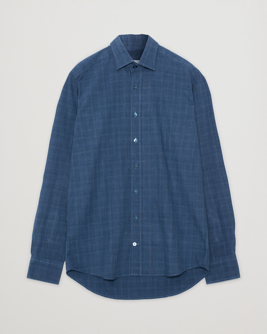 Herre | Pre-owned Skjorter | Pre-owned | Slim Fit Checked Cotton Shirt Blue 38 - S