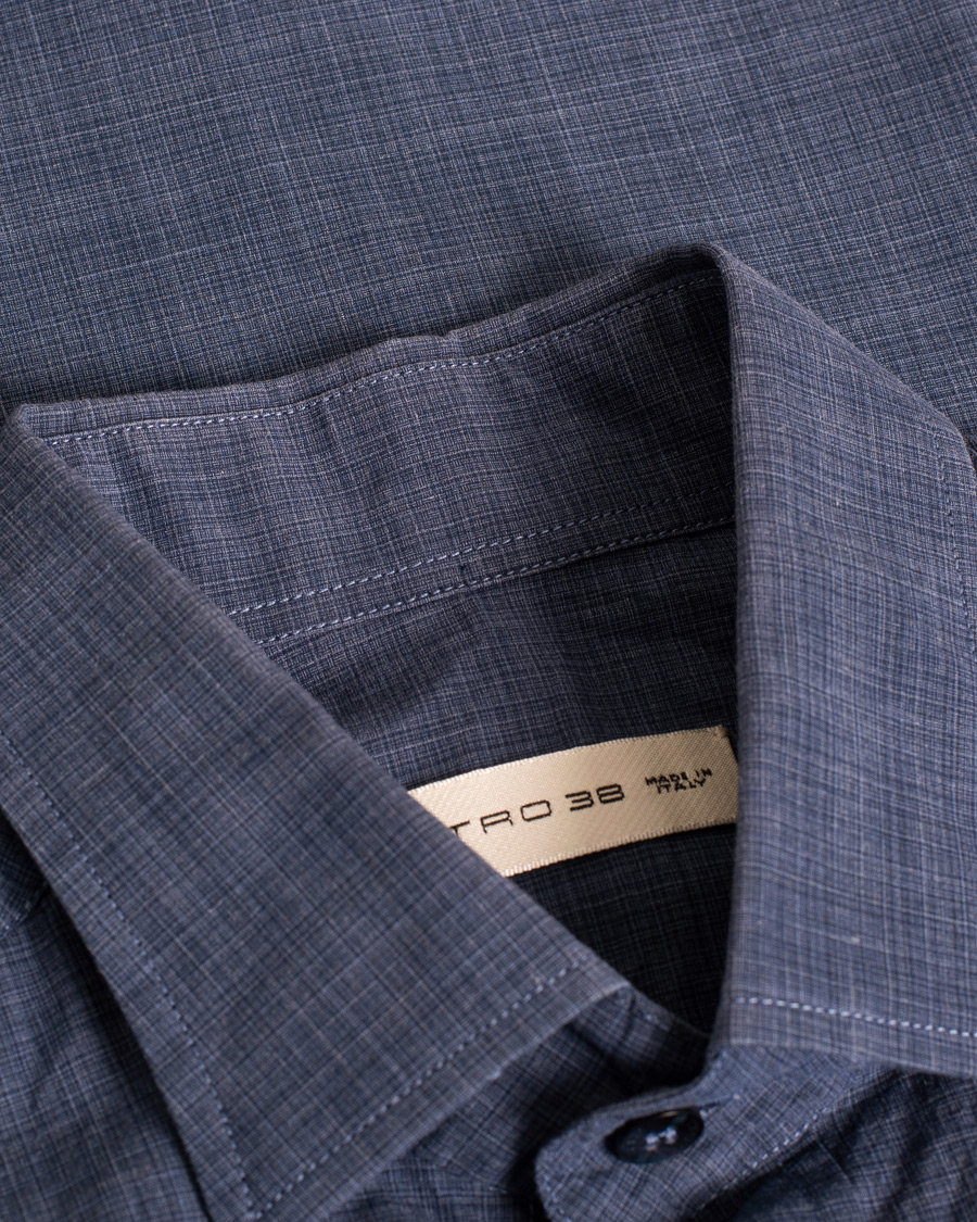 Herre | Pre-owned Skjorter | Pre-owned | Slim Fit Checked Cotton Shirt Blue 38 - S