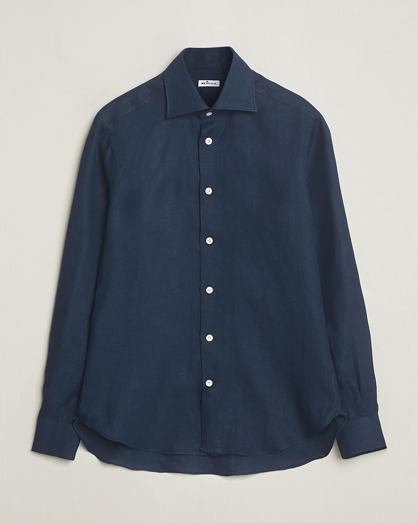 Herre | Pre-owned Skjorter | Pre-owned | Kiton Linen Sport Shirt Navy 38 - S