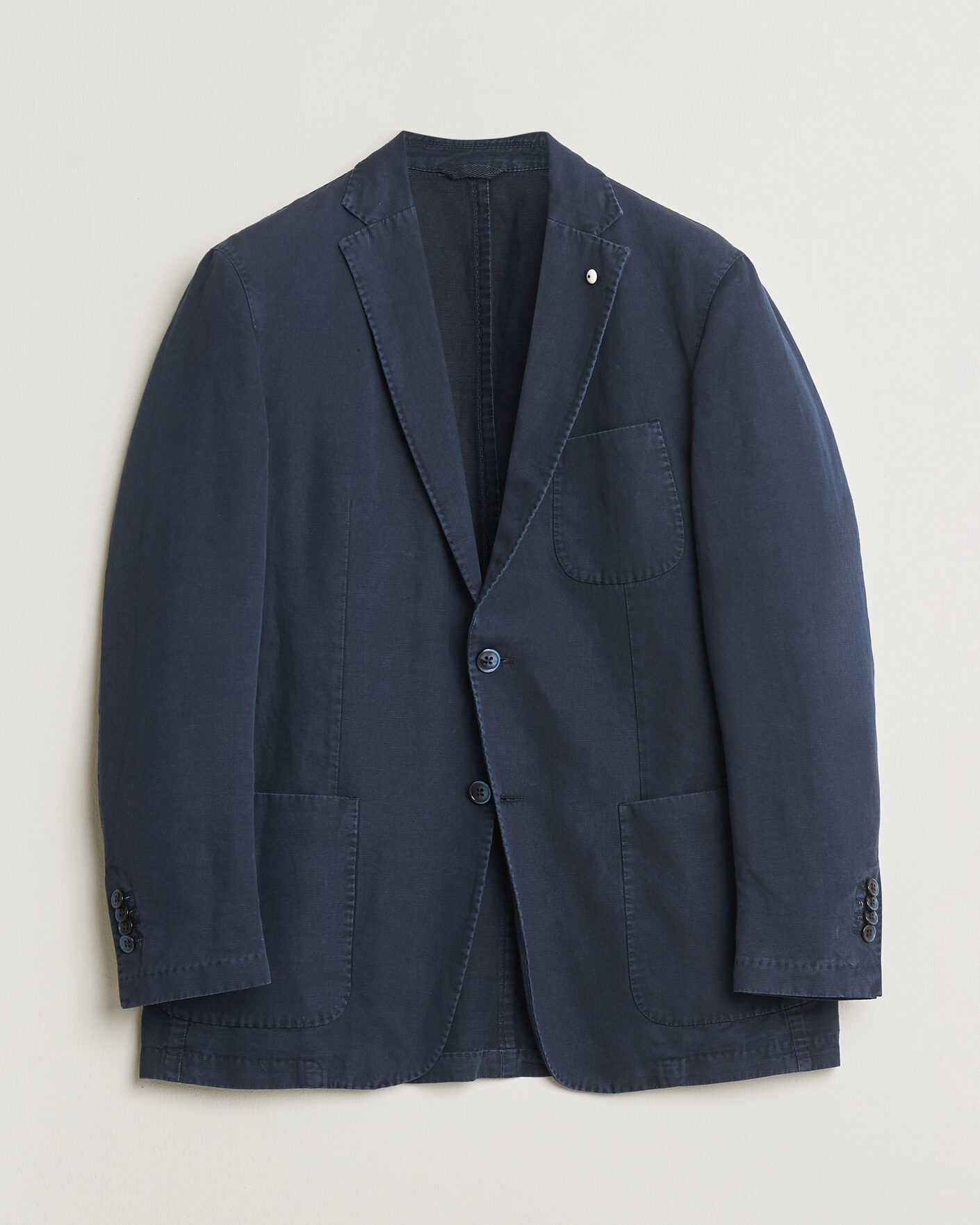 Herre | Pre-owned Blazere | Pre-owned | L.B.M. 1911 Jack Regular Fit Cotton & Linen Blazer Navy 52