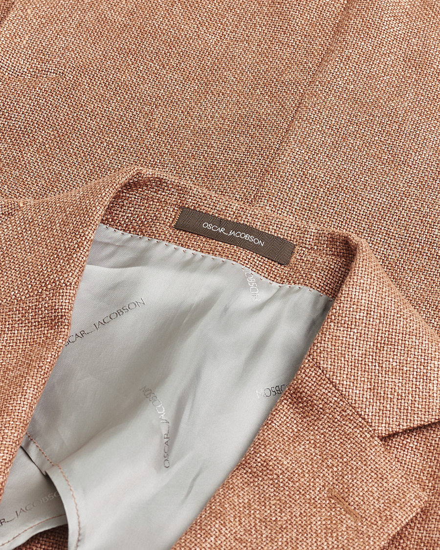 Herre | Pre-owned Blazere | Pre-owned | Oscar Jacobson Ferry Hopsack Hemp/Wool Blazer Orange 54