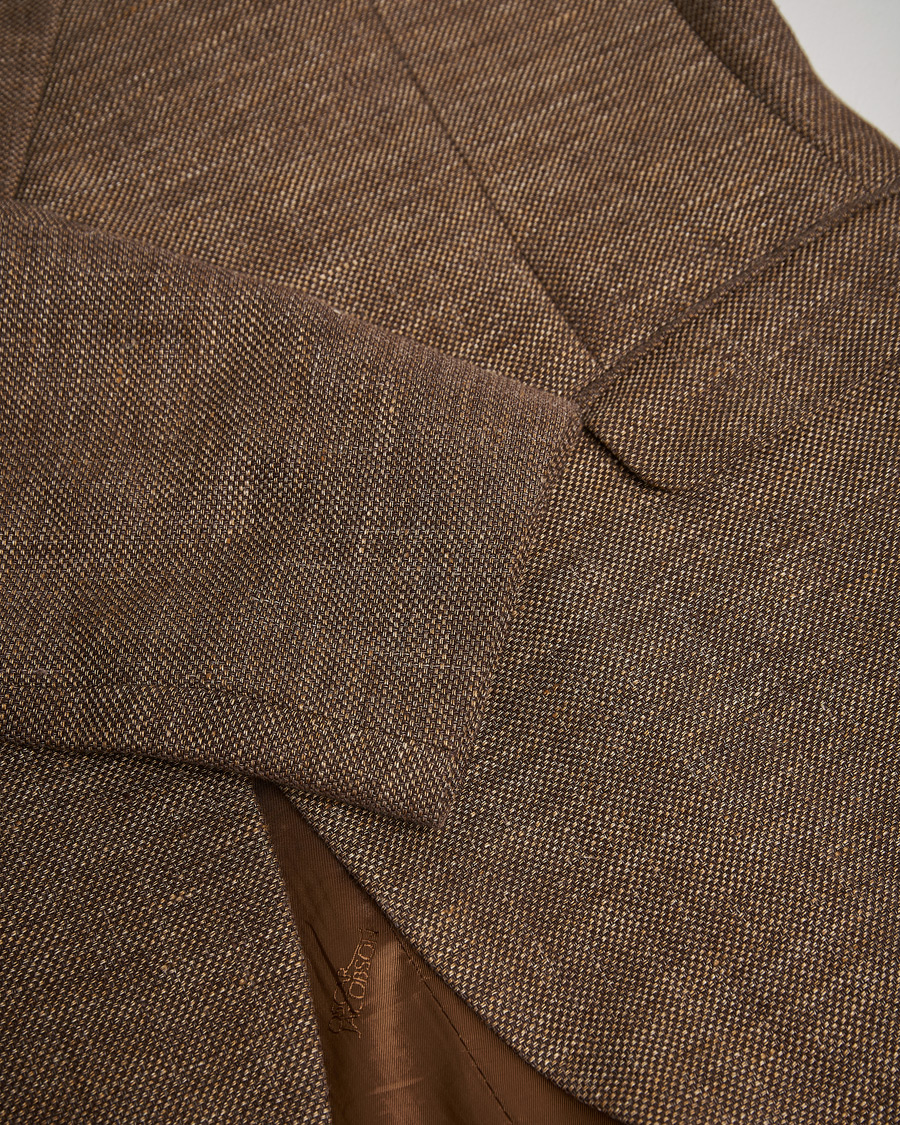 Herre | Oscar Jacobson Ego Linen/Wool Blazer Brown 52 | Pre-owned | Oscar Jacobson Ego Linen/Wool Blazer Brown 52