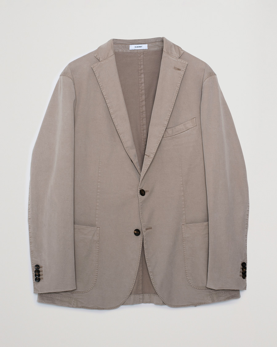 Herre | Boglioli K Jacket Lyocell/Cotton Stretch Blazer Stone 54 | Pre-owned | Boglioli K Jacket Lyocell/Cotton Stretch Blazer Stone 54