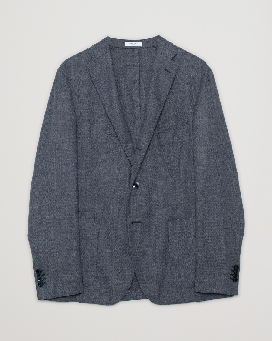 Herre | Boglioli K Jacket Wool Hopsack Blazer Grey 52 | Pre-owned | Boglioli K Jacket Wool Hopsack Blazer Grey 52