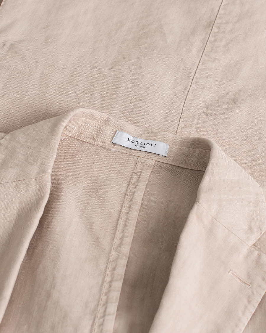Herre | Boglioli K Jacket Linen Blazer Light Beige | Pre-owned | Boglioli K Jacket Linen Blazer Light Beige