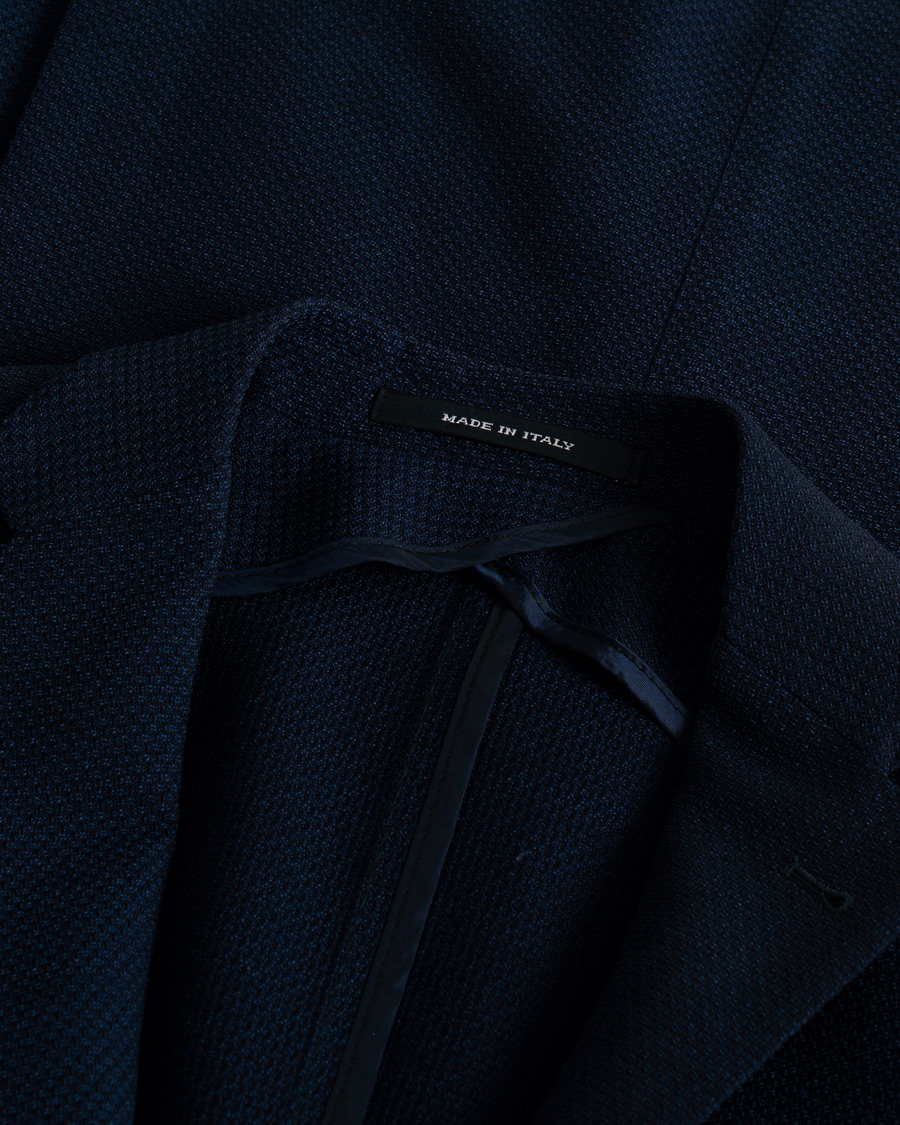 Herre | Tagliatore Virgin Wool Blazer Navy 46 | Pre-owned | Tagliatore Virgin Wool Blazer Navy 46