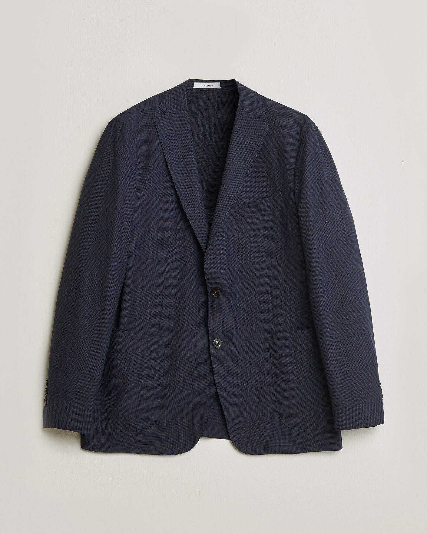 Herre | Pre-owned Blazere | Pre-owned | Boglioli K Jacket Check Wool & Silk Blazer Navy 54