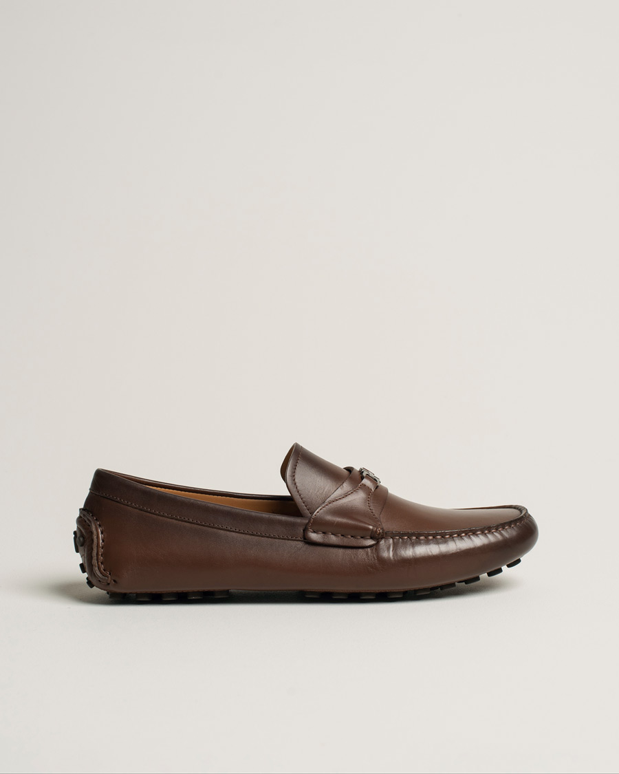 Herre | Ferragamo Driver Gancini Ornament Brown Calf UK8,5 - EU42,5 | Pre-owned | Ferragamo Driver Gancini Ornament Brown Calf UK8,5 - EU42,5