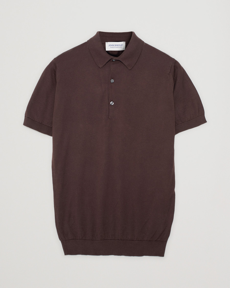 Herre | Polotrøjer | Pre-owned | John Smedley Adrian Slim Fit Sea Island Polo Chocolat