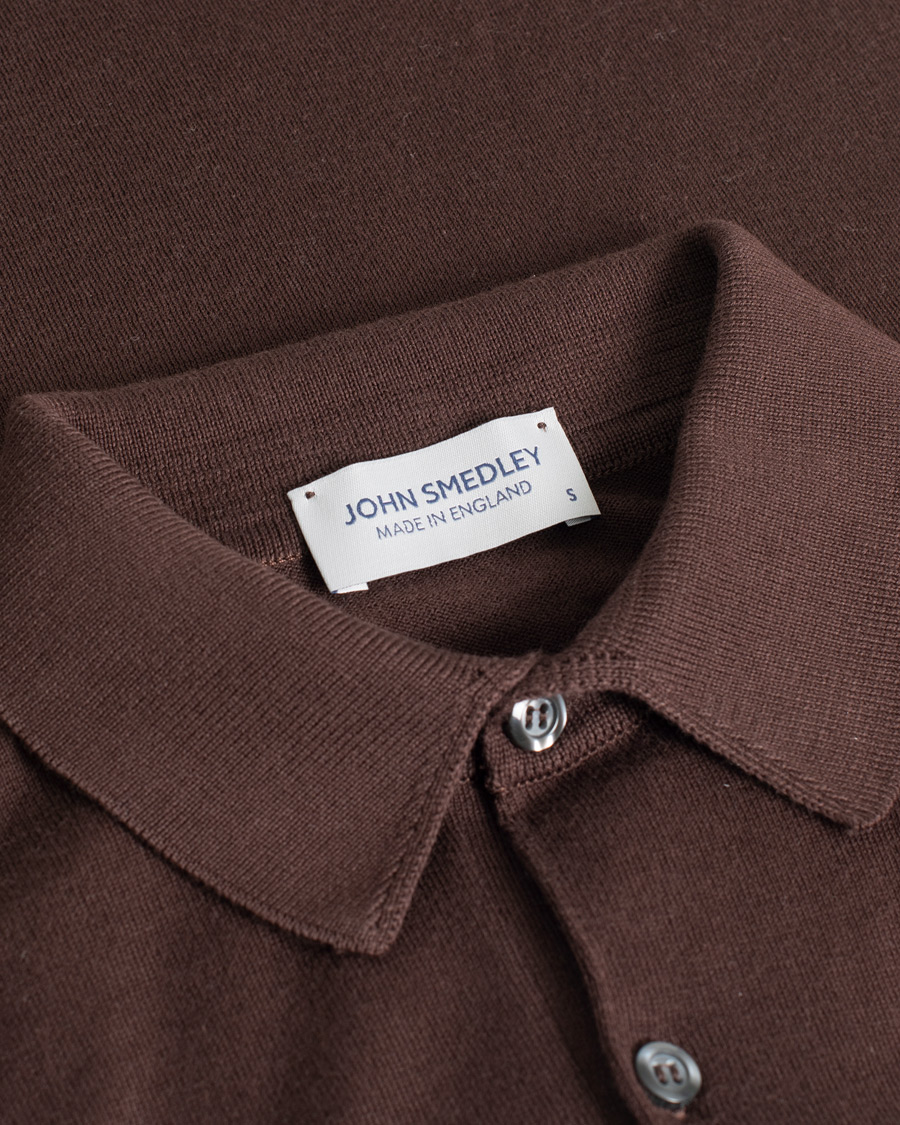 Herre | Polotrøjer | Pre-owned | John Smedley Adrian Slim Fit Sea Island Polo Chocolat