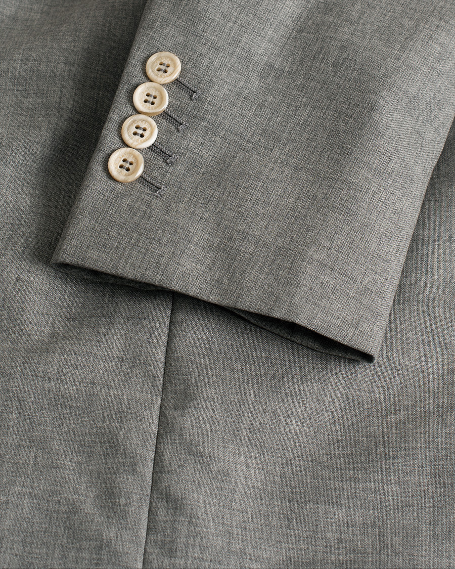 Herre | Pre-owned Blazere | Pre-owned | Brunello Cucinelli Peak Lapel Wool Blazer Light Grey