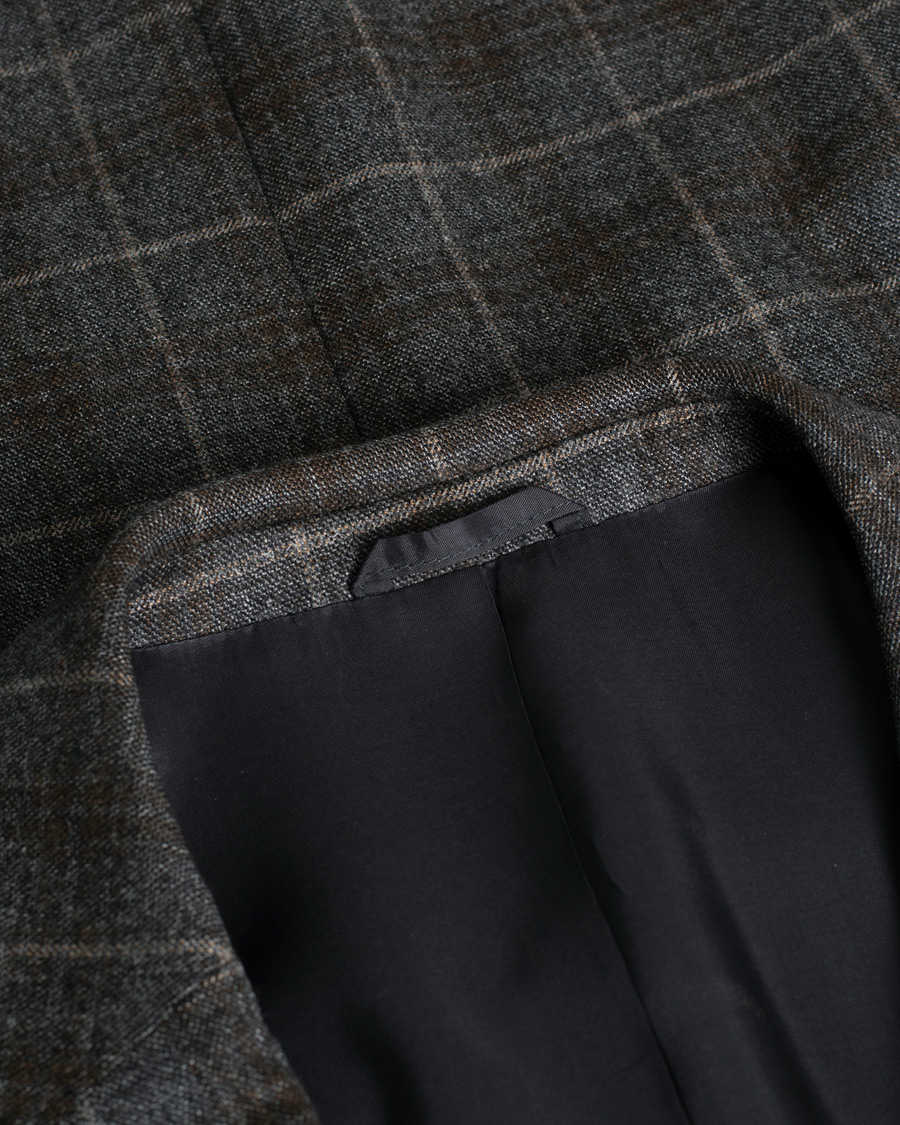 Herre | Pre-owned Blazere | Pre-owned | BOSS The Smith Checked Vitgin Wool Blazer Brown 50