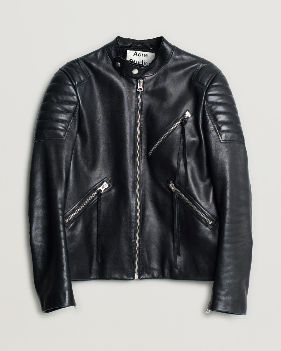 Herre | Acne Studios Biker Leather Jacket Black 46 | Pre-owned | Acne Studios Biker Leather Jacket Black 46