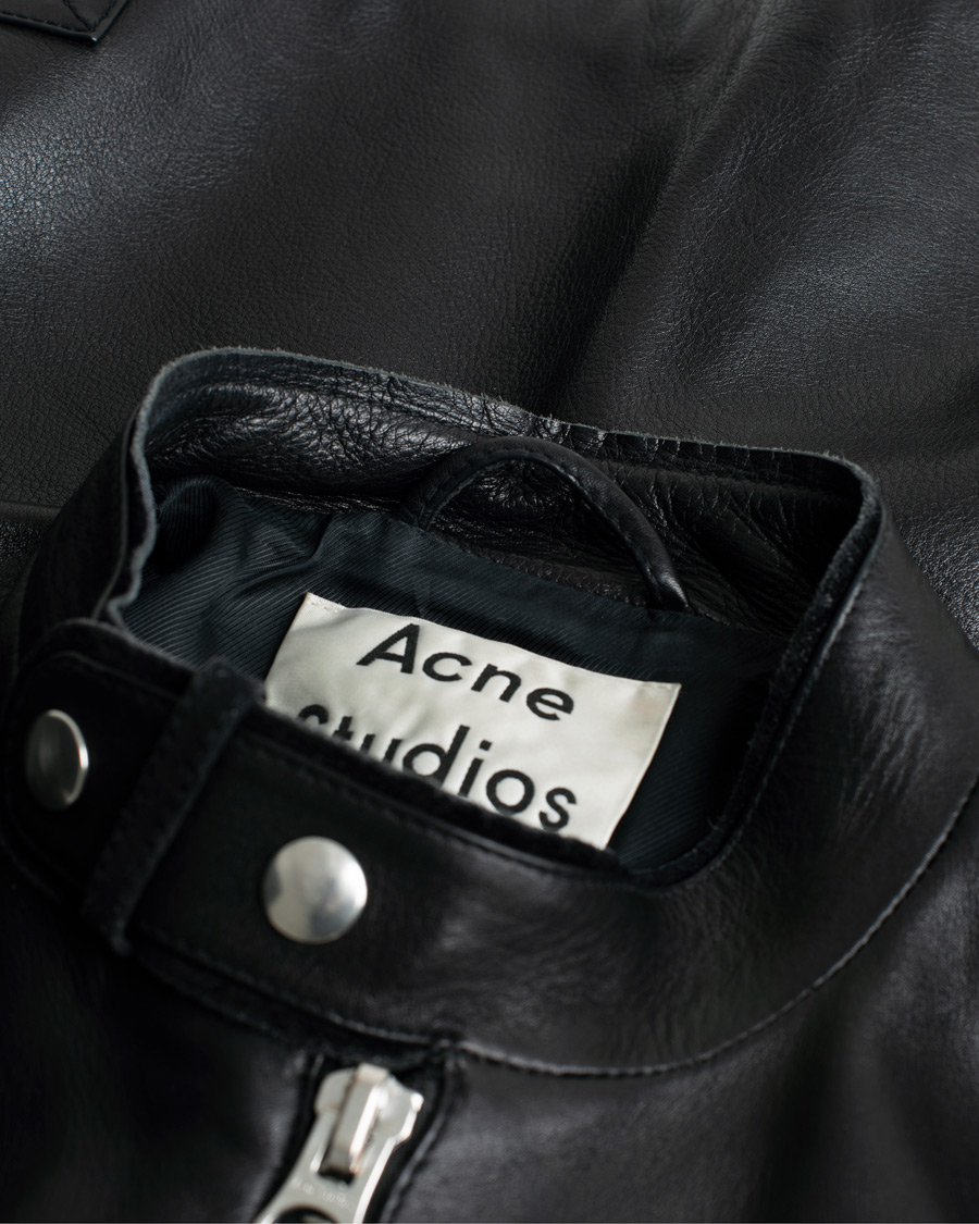 Herre | Acne Studios Biker Leather Jacket Black 46 | Pre-owned | Acne Studios Biker Leather Jacket Black 46