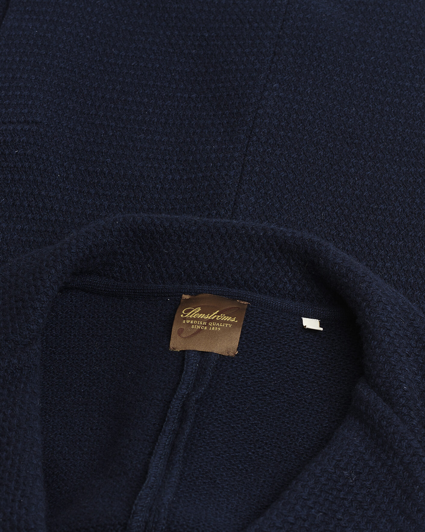 Herre | Pre-owned Blazere | Pre-owned | Stenströms Knitted Textured Merino Wool Blazer Navy M