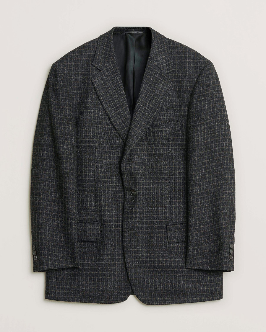Herre | Pre-owned Blazere | Pre-owned | Ermenegildo Zegna Vintage Wool Checked Blazer Dark Grey 50