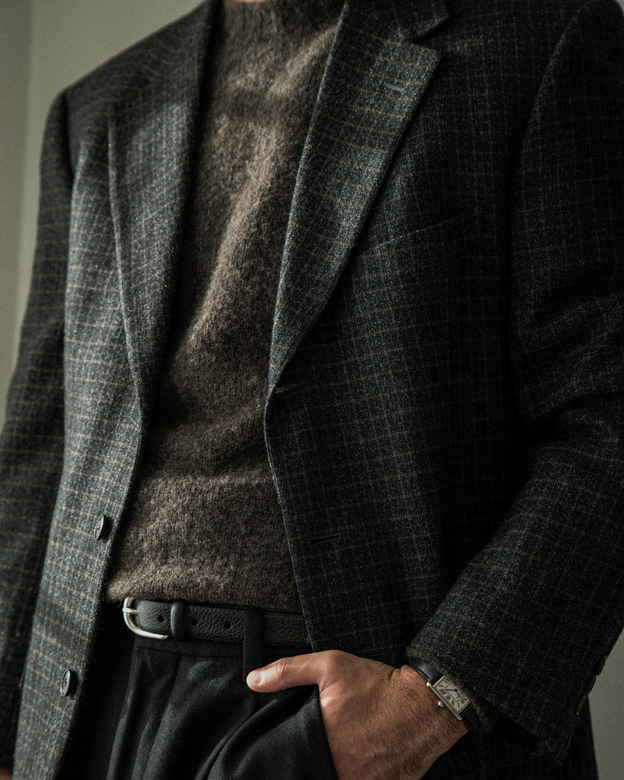 Herre | Pre-owned Blazere | Pre-owned | Ermenegildo Zegna Vintage Wool Checked Blazer Dark Grey 50