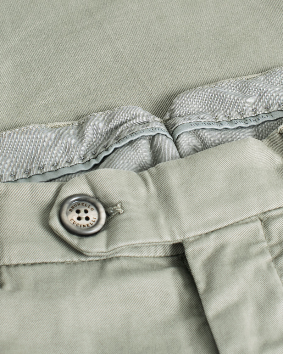 Herre | Pre-owned Bukser | Pre-owned | Brunello Cucinelli Slim Fit Chinos Sage 46
