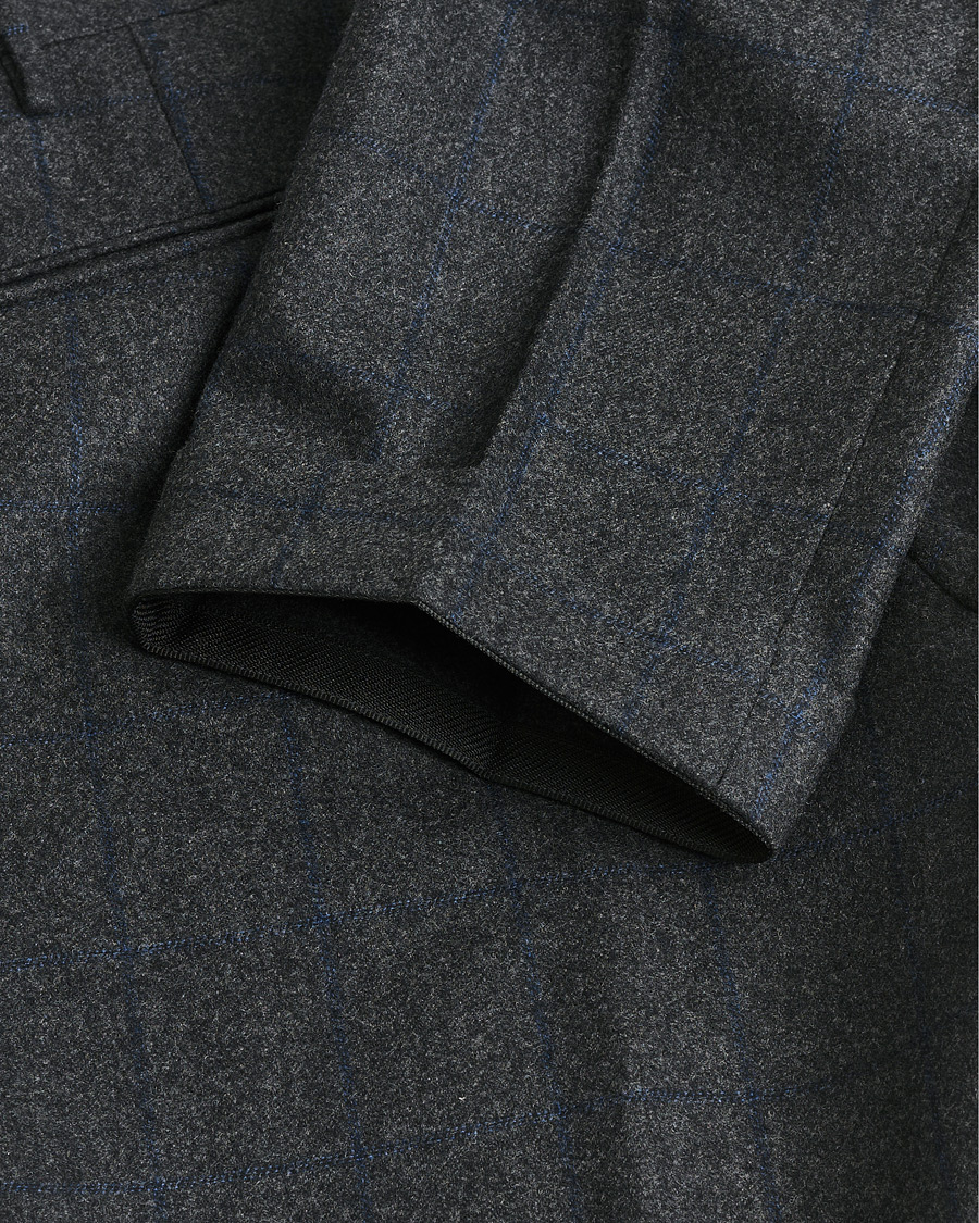 Herre | Pre-owned Bukser | Pre-owned | Incotex Slim Fit Flannel Trousers Dark Grey Check 50