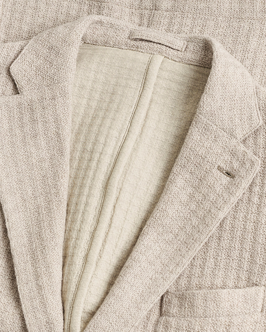 Herre | Pre-owned Blazere | Pre-owned | L.B.M. 1911 Knitted Punto Wool Structure Blazer Camel 54