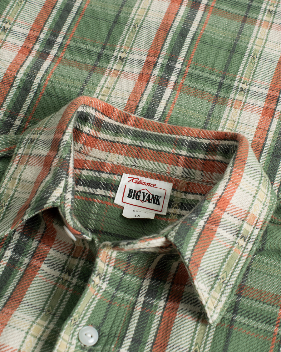 Herre | Big Yank 1942 Flannel Shirt Green Check S | Pre-owned | Big Yank 1942 Flannel Shirt Green Check S