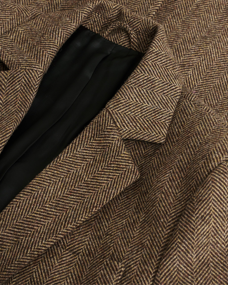 Herre | Pre-owned Blazere | Pre-owned | Palmes Blaze Herringbone Wool Sport Coat Brown 46