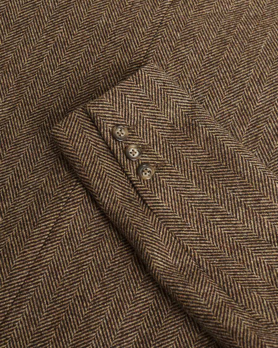 Herre | Pre-owned Blazere | Pre-owned | Palmes Blaze Herringbone Wool Sport Coat Brown 46