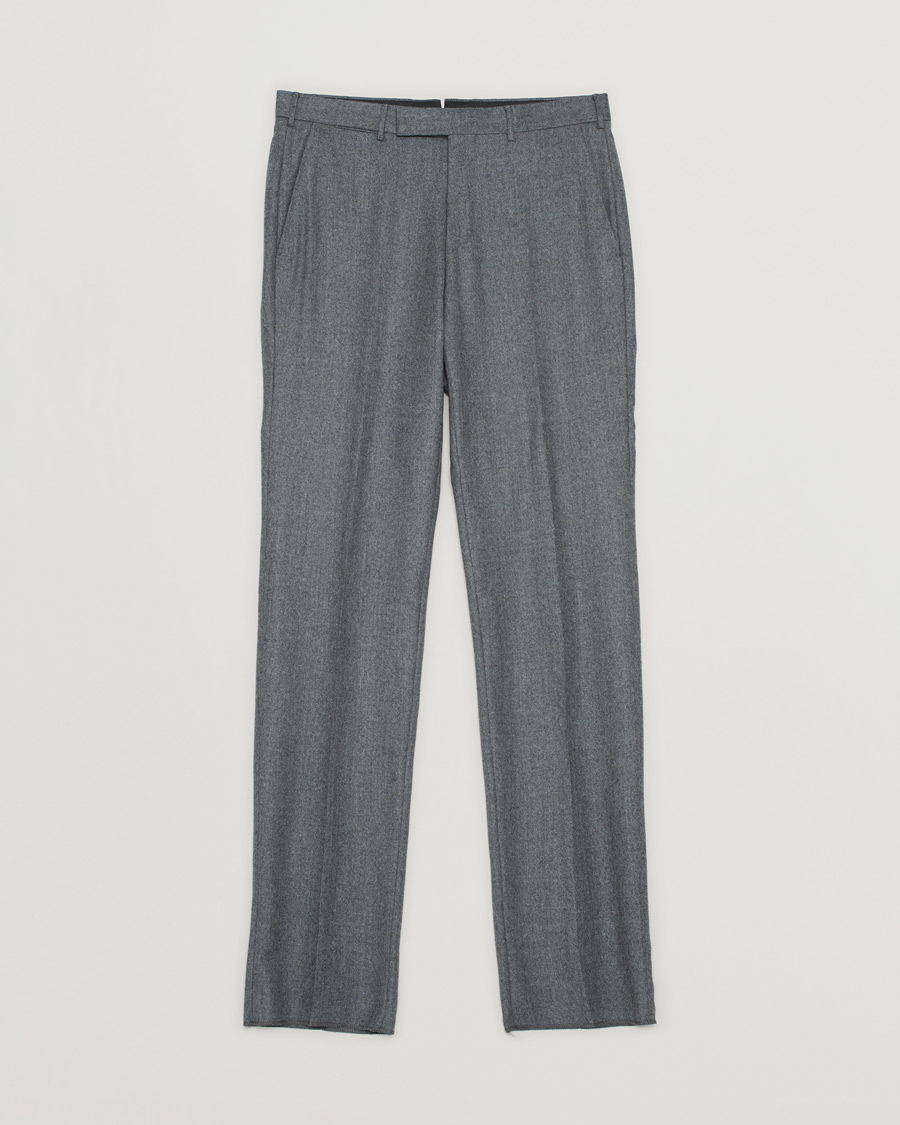 Herre | Bukser | Pre-owned | Zegna Carded Flannel Trousers Grey Melange