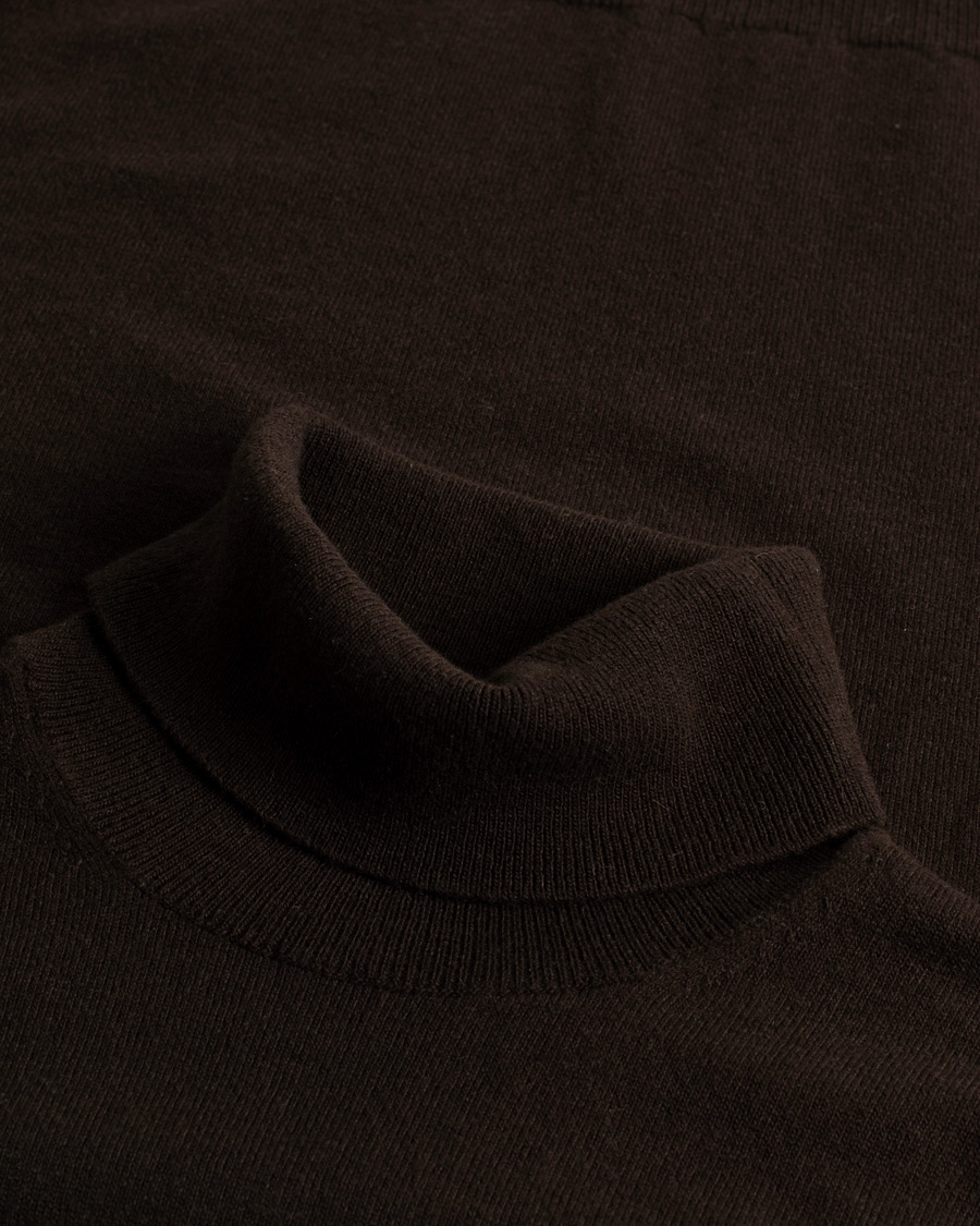 Herre | Zanone Virgin Wool/Cashmere Rollneck Brown 50 | Pre-owned | Zanone Virgin Wool/Cashmere Rollneck Brown 50