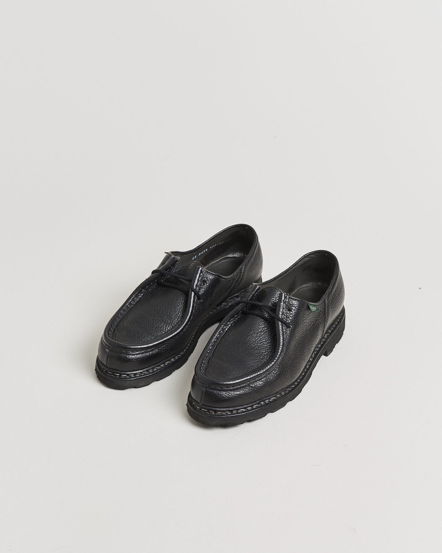 Herre | Pre-owned Randsyede sko | Pre-owned | Paraboot Michael Derby Black Deerskin 43,5