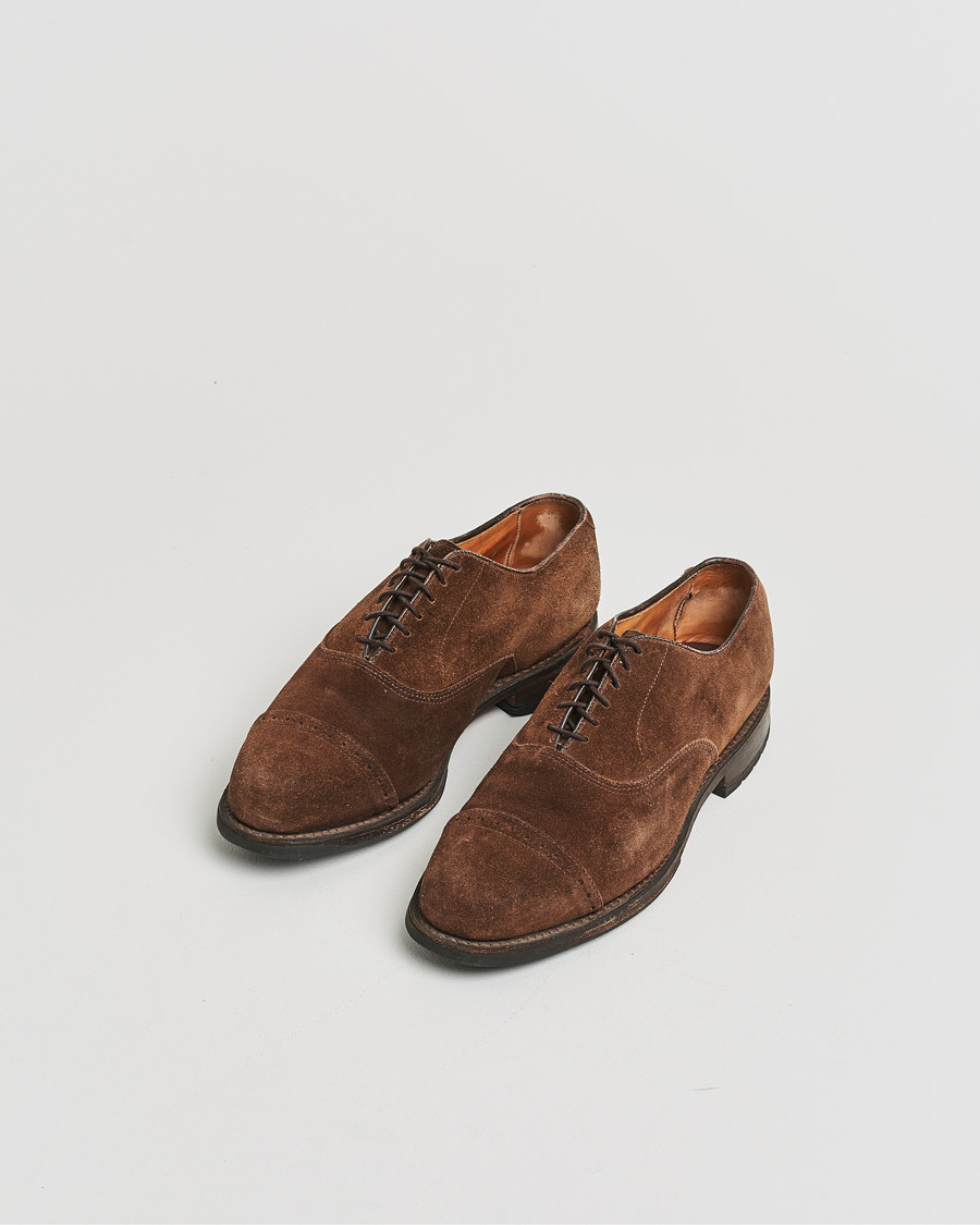 Herre | Pre-owned Randsyede sko | Pre-owned | Allen Edmonds Barlow Oxford Dark Brown Suede UK8,5 - EU42