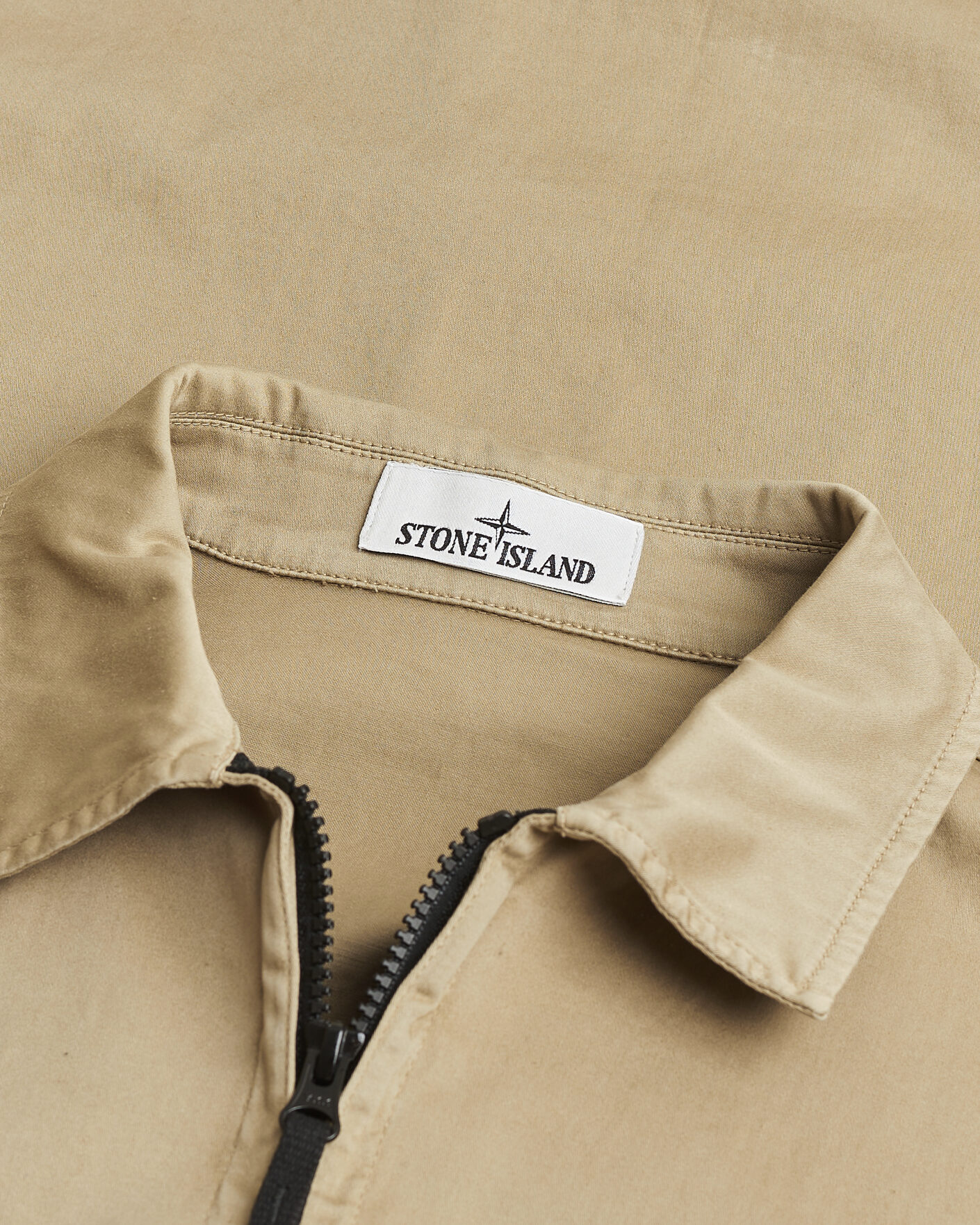 Herre | Pre-owned Jakker | Pre-owned | Stone Island Cotton Stretch Zip Overshirt Biscuit XL