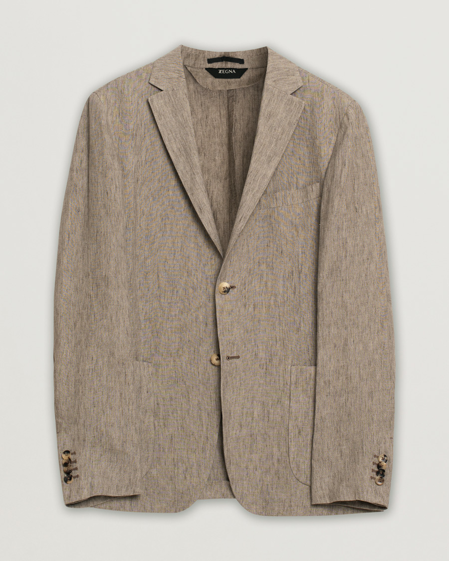Herre | Pre-owned Blazere | Pre-owned | Zegna Unconstructed Linen Blazer Beige 50