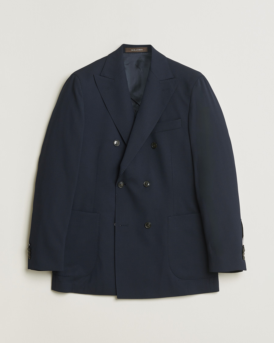 Herre | Pre-owned Blazere | Pre-owned | Oscar Jacobson Farris Patch Blazer Navy 48