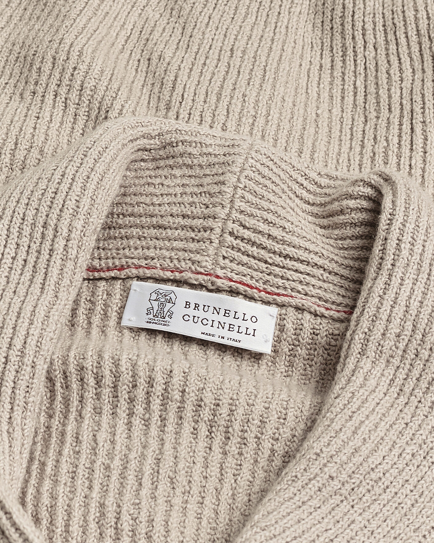 Herre | Pre-owned Trøjer | Pre-owned | Brunello Cucinelli Heavy Rib Shawl Cardigan Beige 52
