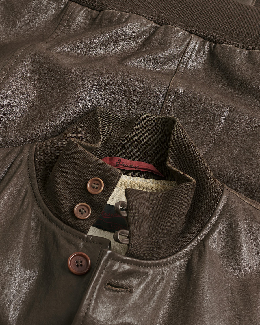 Herre | Pre-owned Jakker | Pre-owned | Stewart Calf Bomber Jacket Dark Brown L