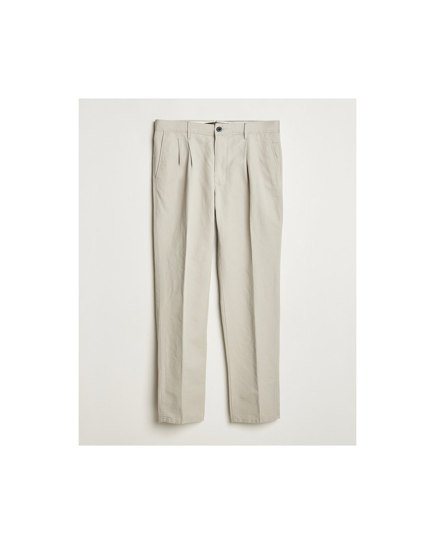Herre | Pre-owned Bukser | Pre-owned | Incotex Tapered Fit Pleated Linen Slacks Light Beige W33