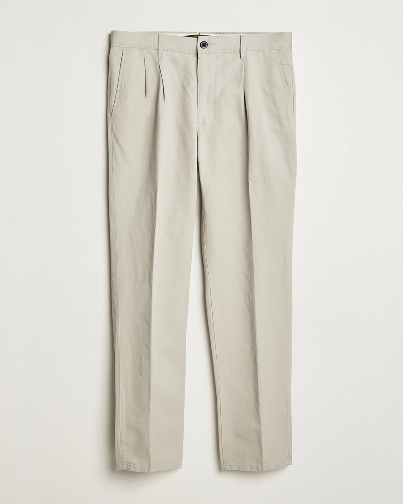 Herre | Pre-owned Bukser | Pre-owned | Incotex Tapered Fit Pleated Linen Slacks Light Beige W33