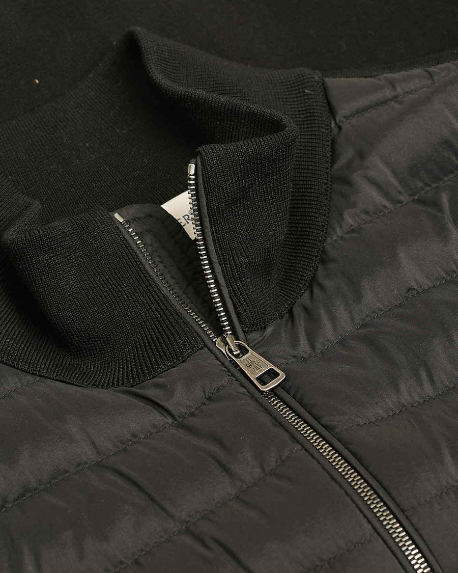 Herre | Moncler Hybrid Zip Cardigan Black | Pre-owned | Moncler Hybrid Zip Cardigan Black