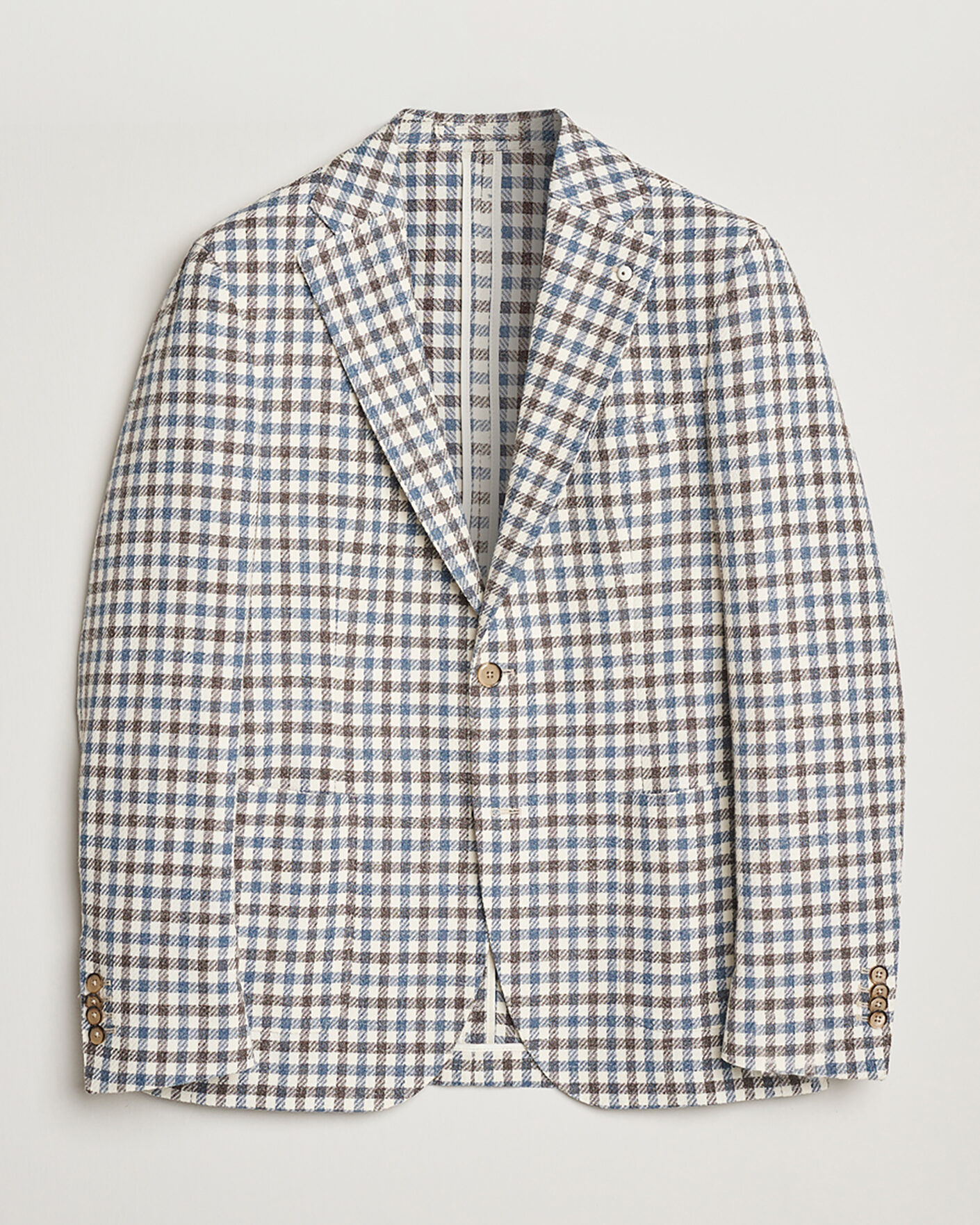 Herre | Pre-owned Blazere | Pre-owned | L.B.M. 1911 Jack Regular Fit Checked Blazer Blue/Brown 52