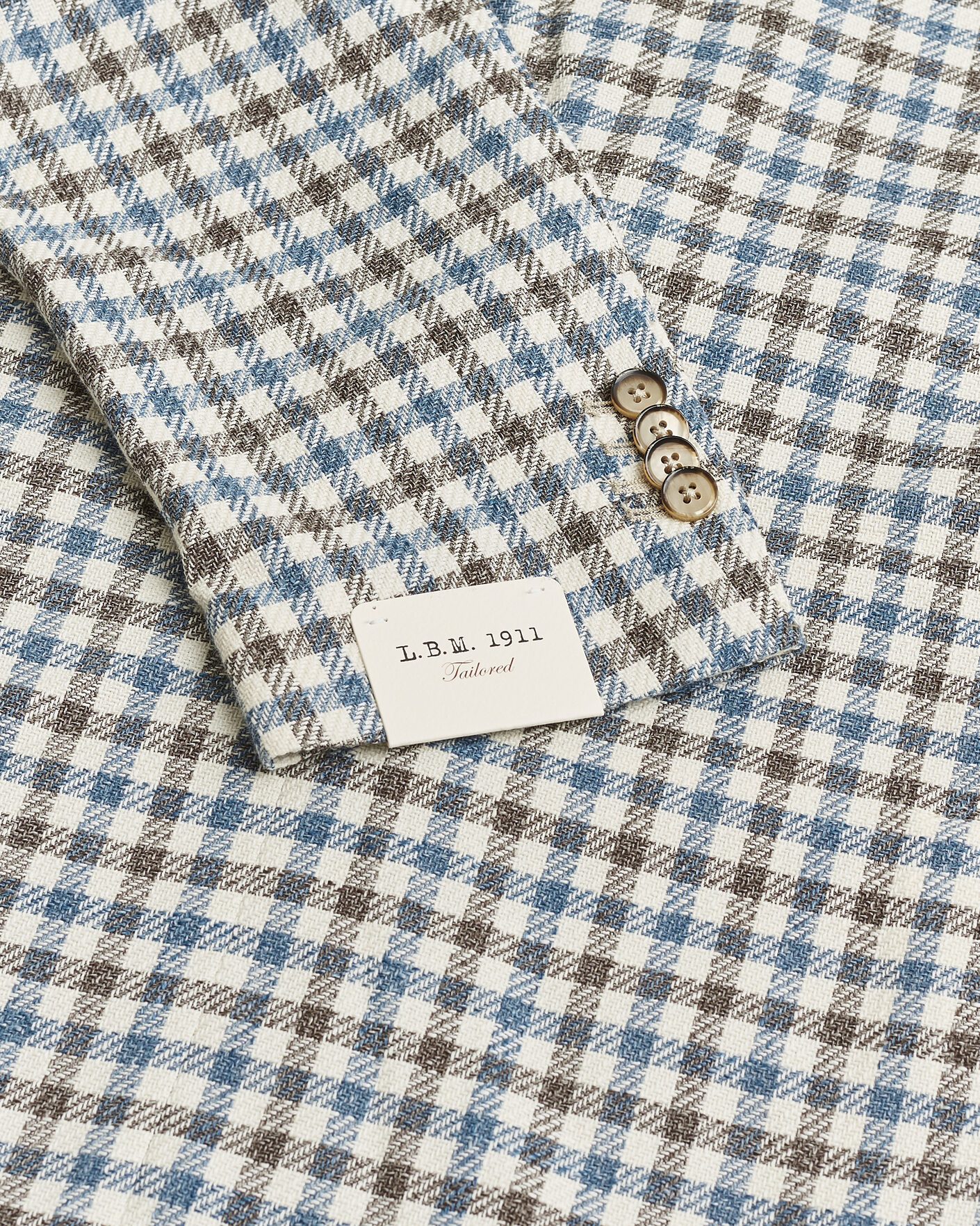 Herre | Pre-owned Blazere | Pre-owned | L.B.M. 1911 Jack Regular Fit Checked Blazer Blue/Brown 52
