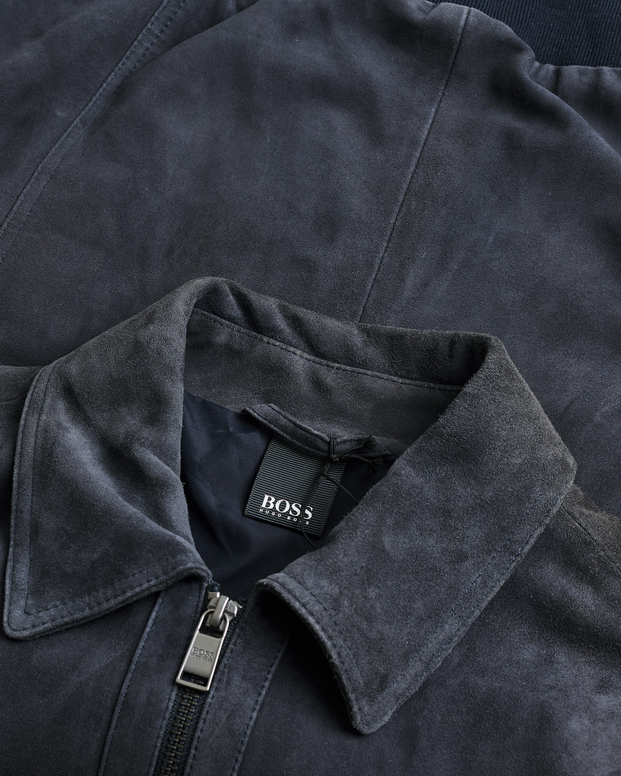 Herre | Pre-owned Jakker | Pre-owned | BOSS Malbano Suede Jacket Blue Grey 48