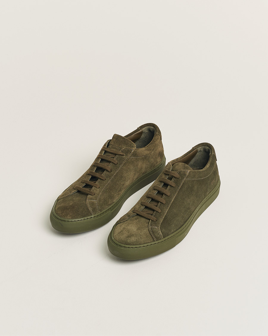 Herre | Common Projects Original Achilles Suede Sneaker Army Green 40 | Pre-owned | Common Projects Original Achilles Suede Sneaker Army Green 40
