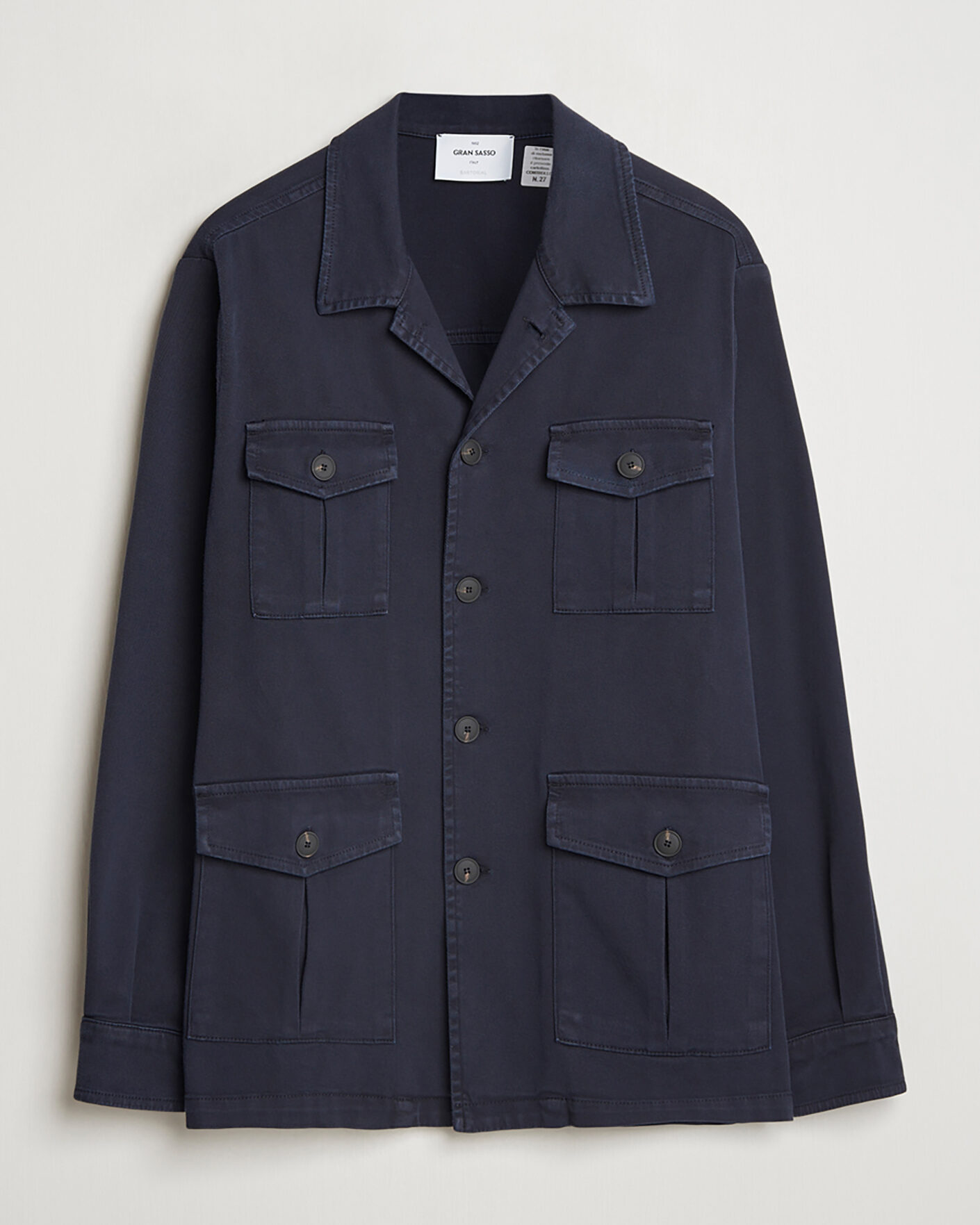 Herre | Pre-owned Jakker | Pre-owned | Gran Sasso Cotton Twill Safari Jacket Navy 50