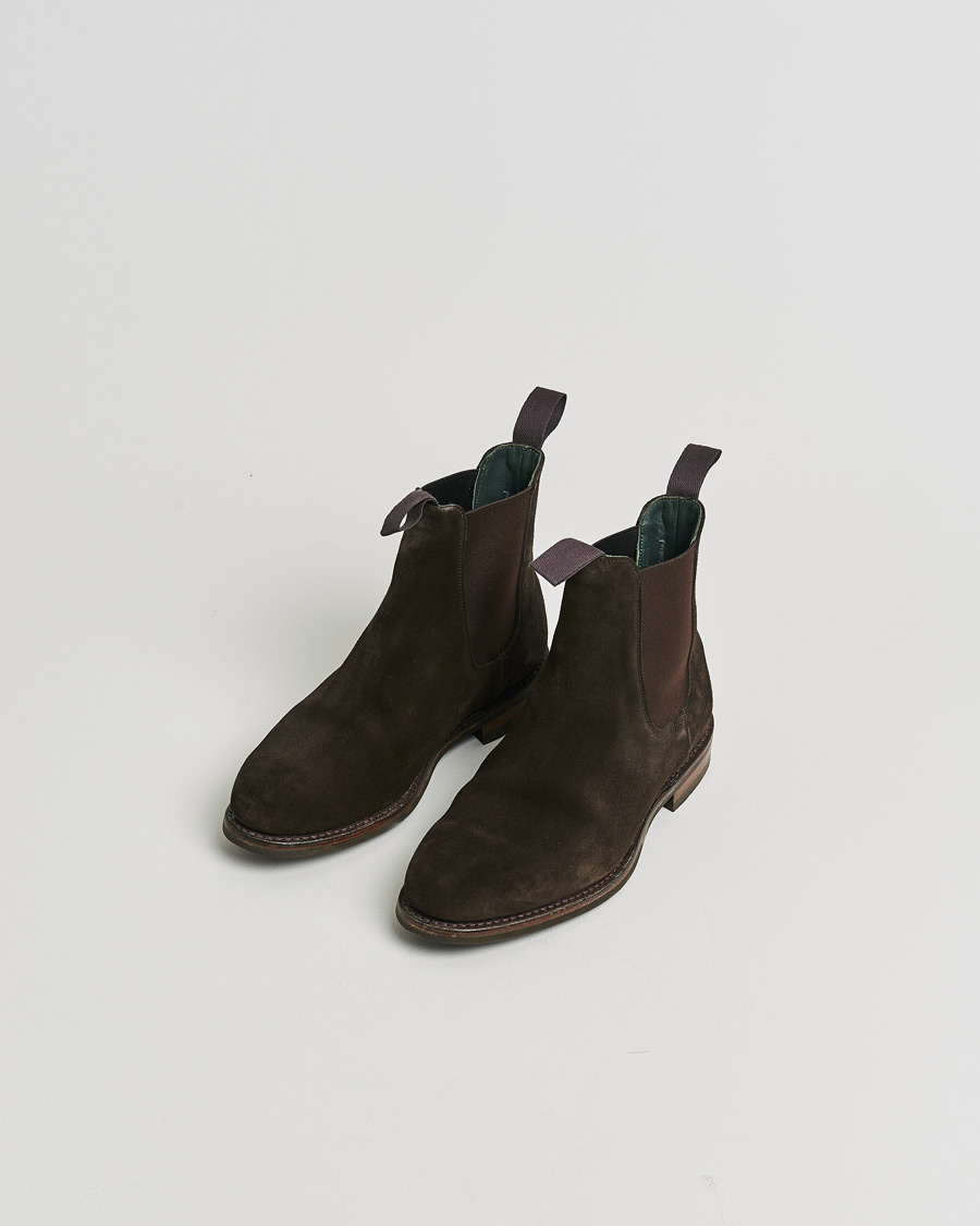 Herre | Pre-owned Randsyede sko | Pre-owned | Drake's Chelsea Boot Brown Suede UK9 - EU43