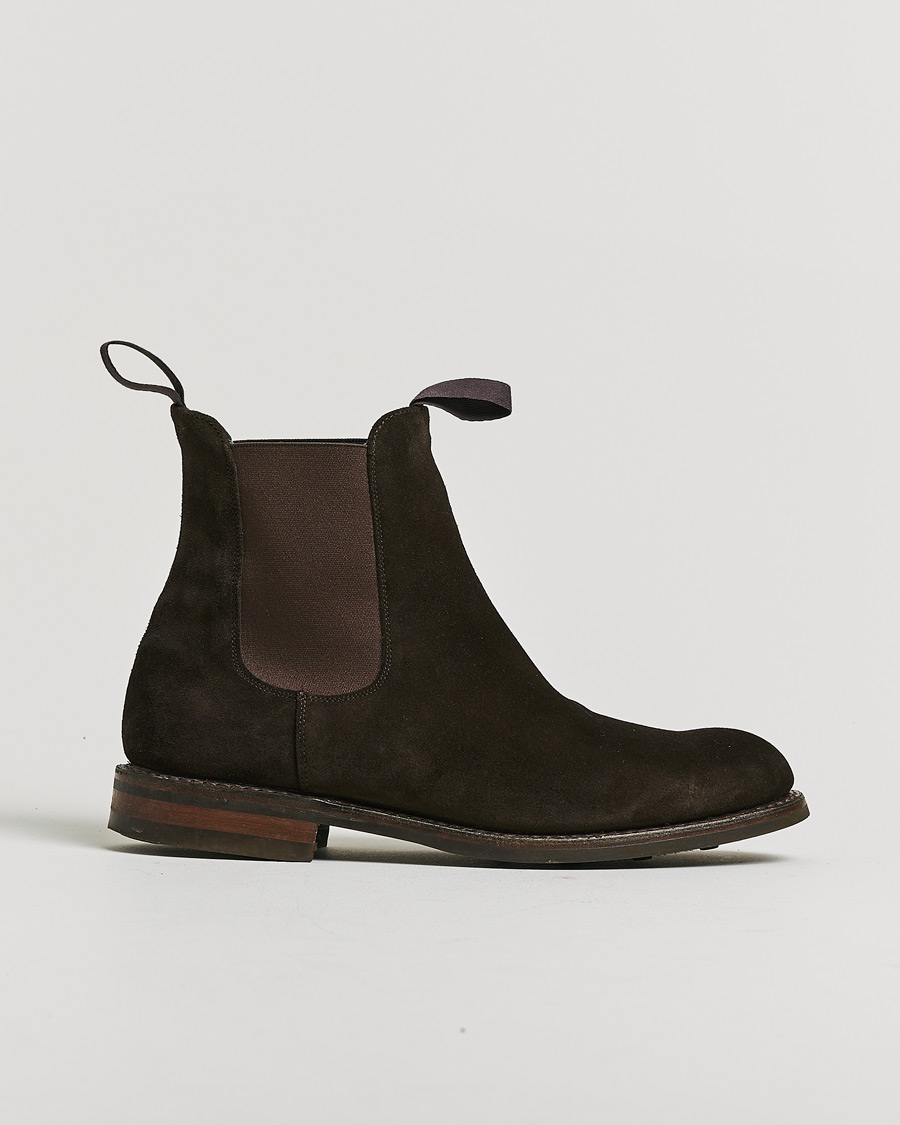 Herre | Pre-owned Randsyede sko | Pre-owned | Drake's Chelsea Boot Brown Suede UK9 - EU43