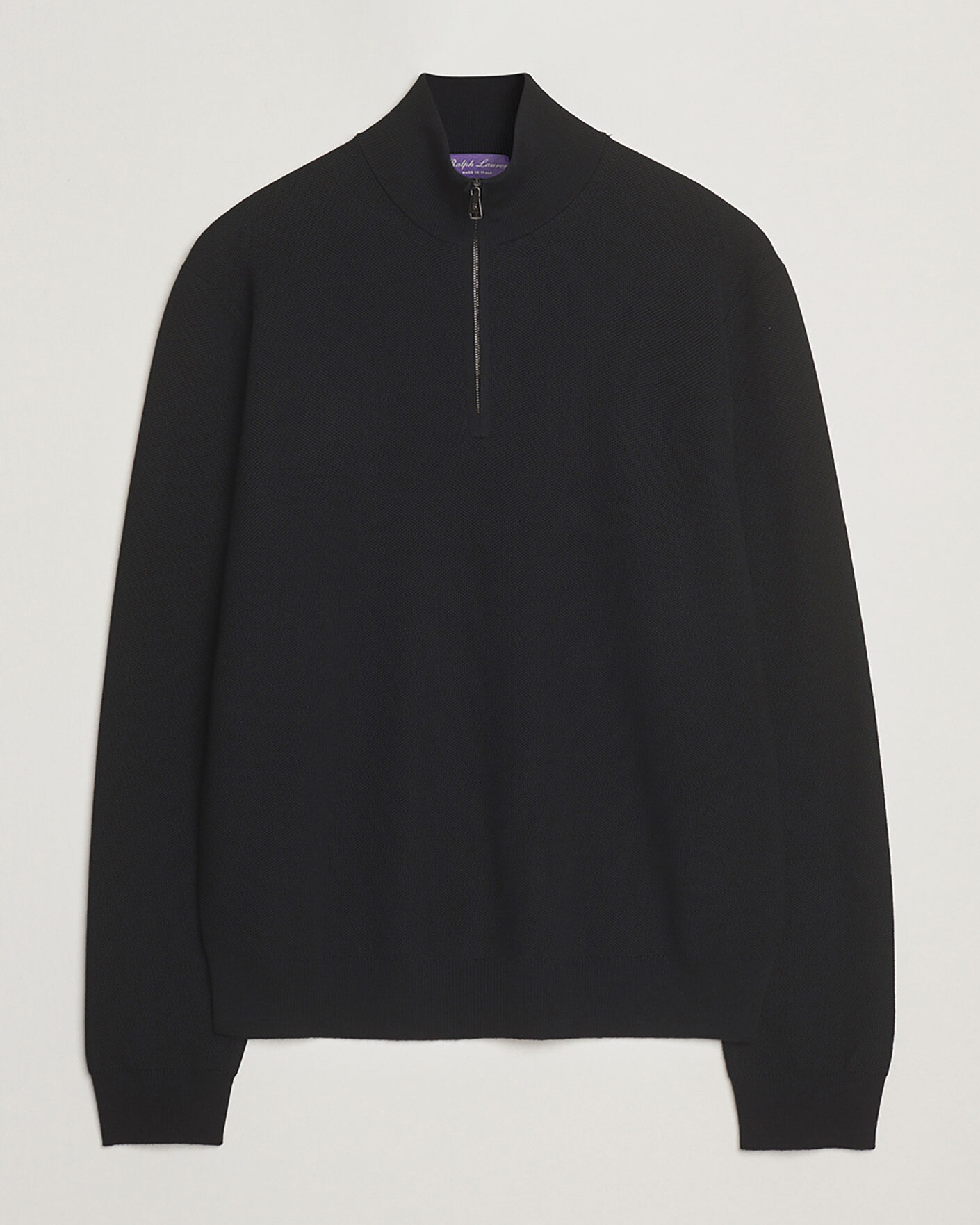 Herre | Pre-owned Trøjer | Pre-owned | Ralph Lauren Purple Label Wool Pique Half Zip Polo Black L