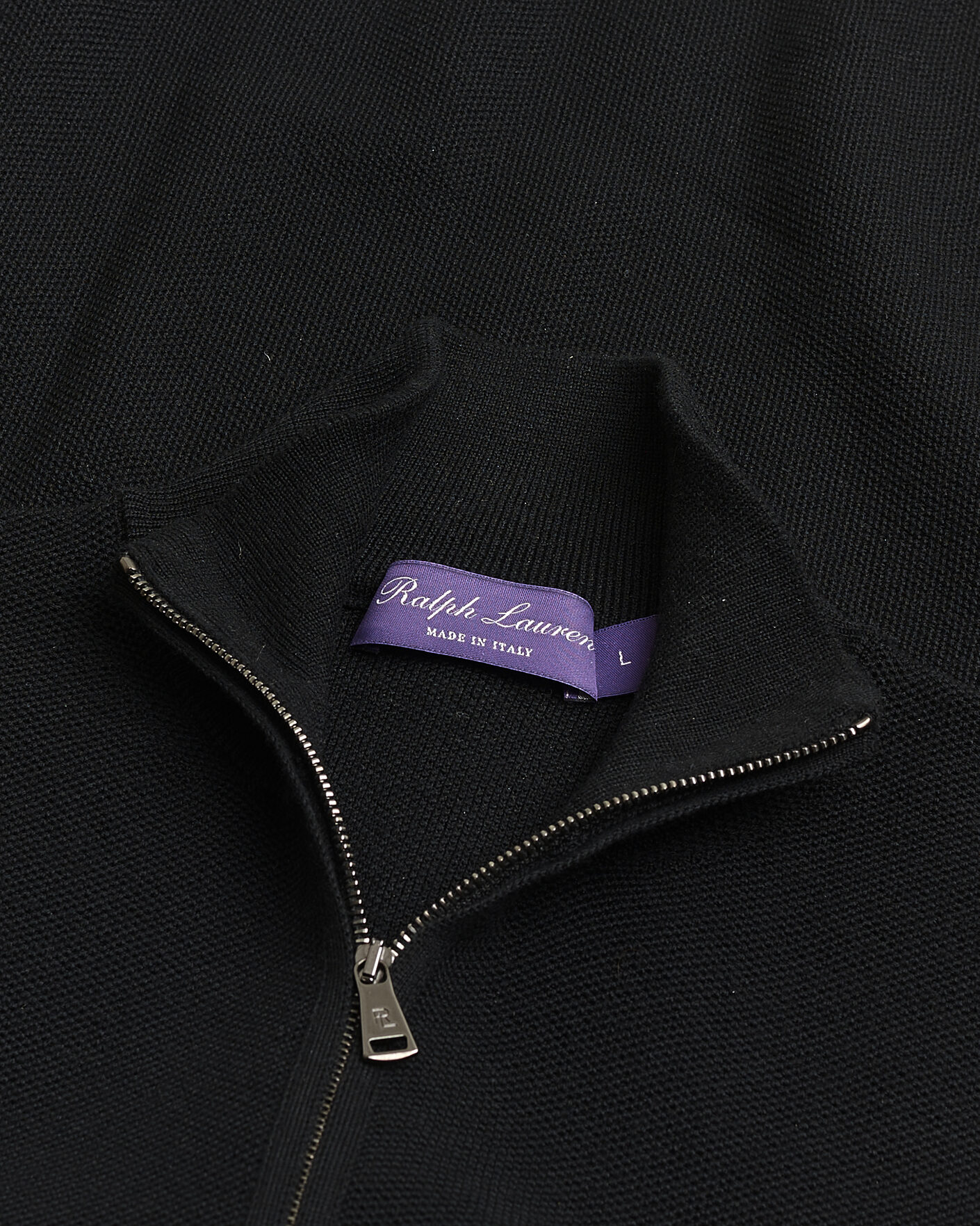 Herre | Pre-owned Trøjer | Pre-owned | Ralph Lauren Purple Label Wool Pique Half Zip Polo Black L