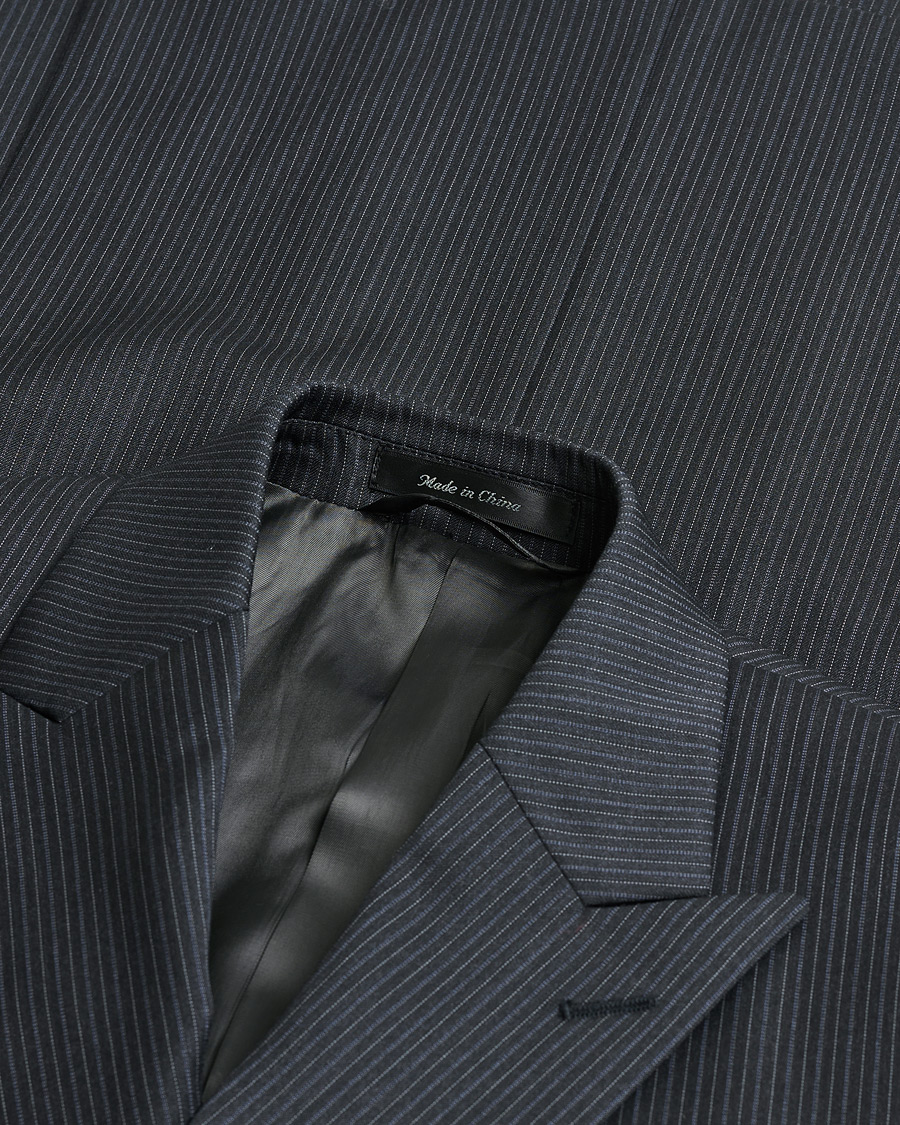 Herre | Pre-owned Jakkesæt | Pre-owned | Ralph Lauren Double Breasted Striped Wool Suit Dark Grey 46