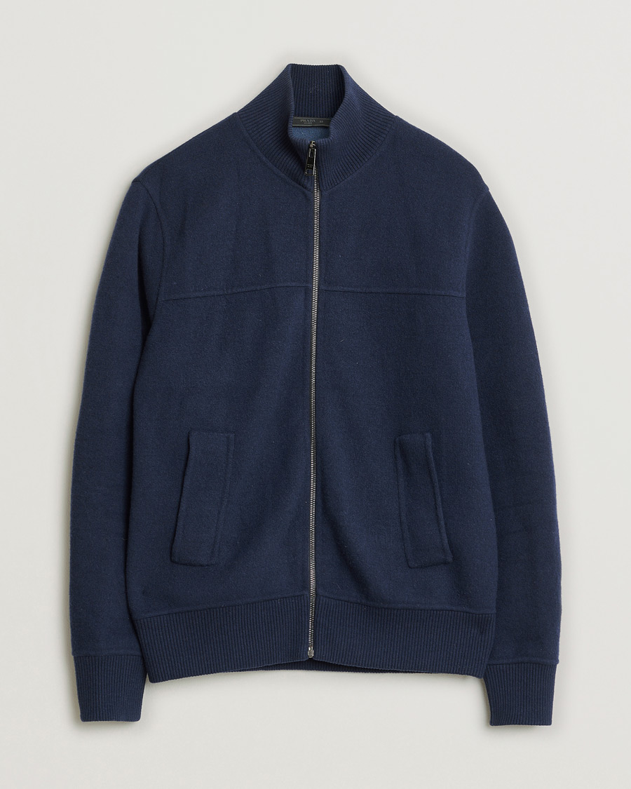 Herre | Pre-owned Trøjer | Pre-owned | Prada Cashmere Blend Full Zip Cardigan Navy 50
